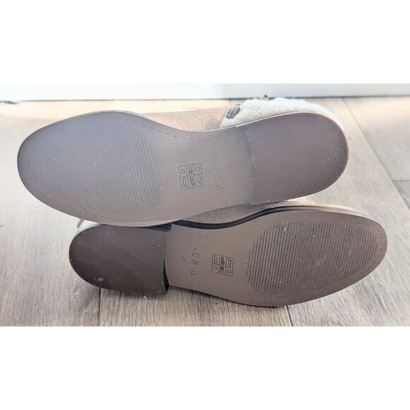 Kelsi Dagger Moto Sherpa Boots Size 9 Tan Beige Ankle Zip - Picture 10 of 10